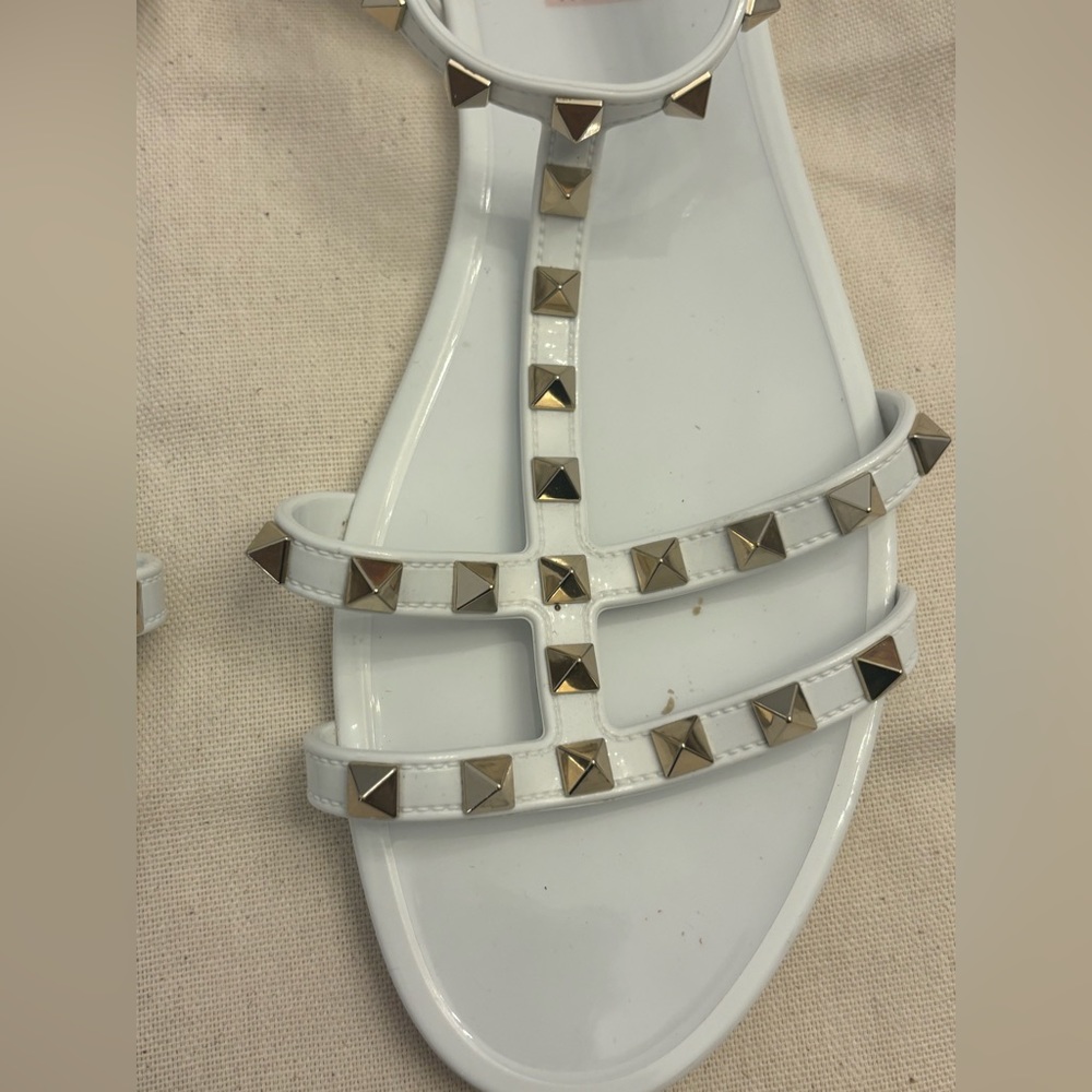 ❤️VALENTINO GARAVANI ROCKSTUD FLAT RUBBER SANDALS❤️ - Picture 5 of 13